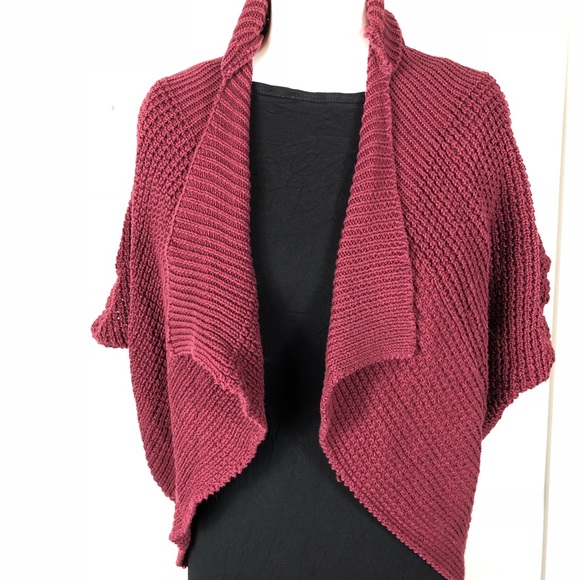 Forever 21 Burgandy Maroon Shawl Open Cardigan S - Picture 2 of 4